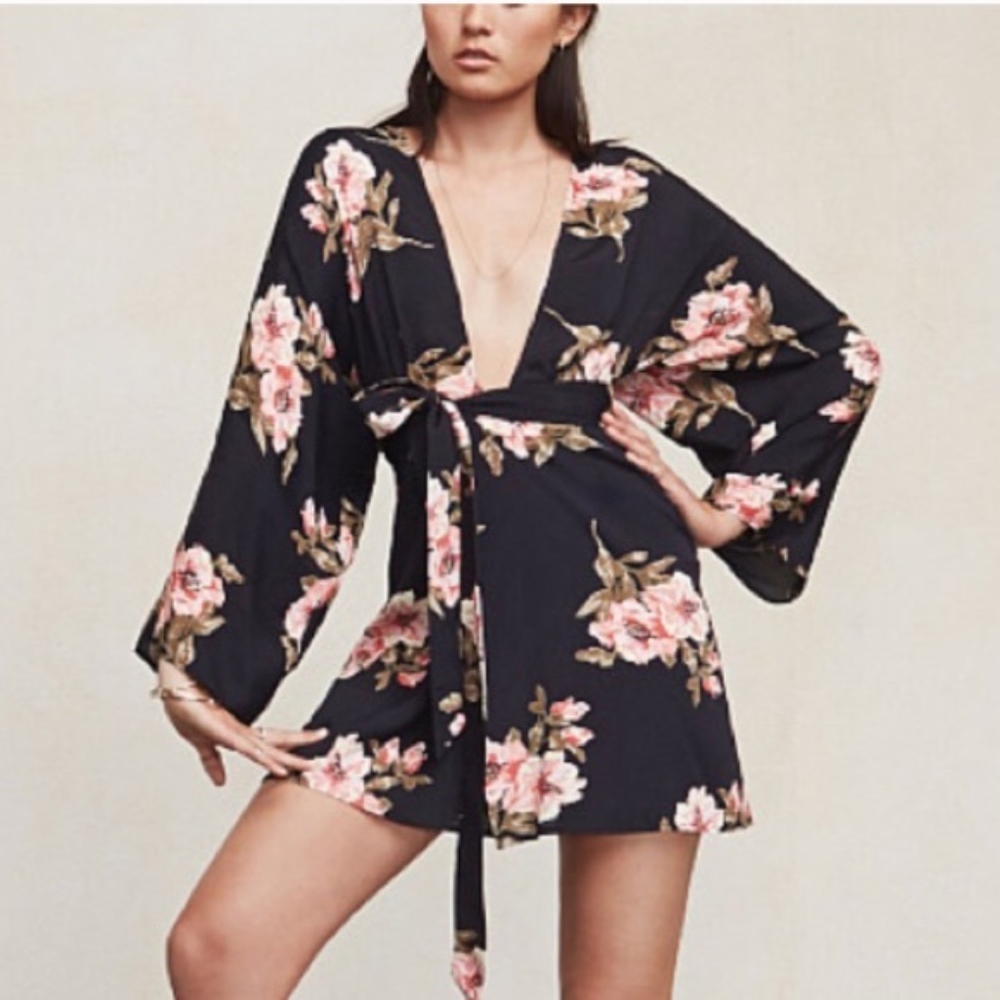 Reformation fuji mini kimono dress size 0